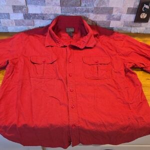 Red Casual Button Down Shirt